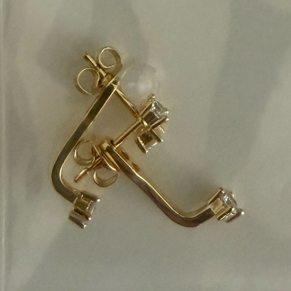 2/$10 | CZ Stainless Steel Gold Plated Earrings - Picture 1 of 4